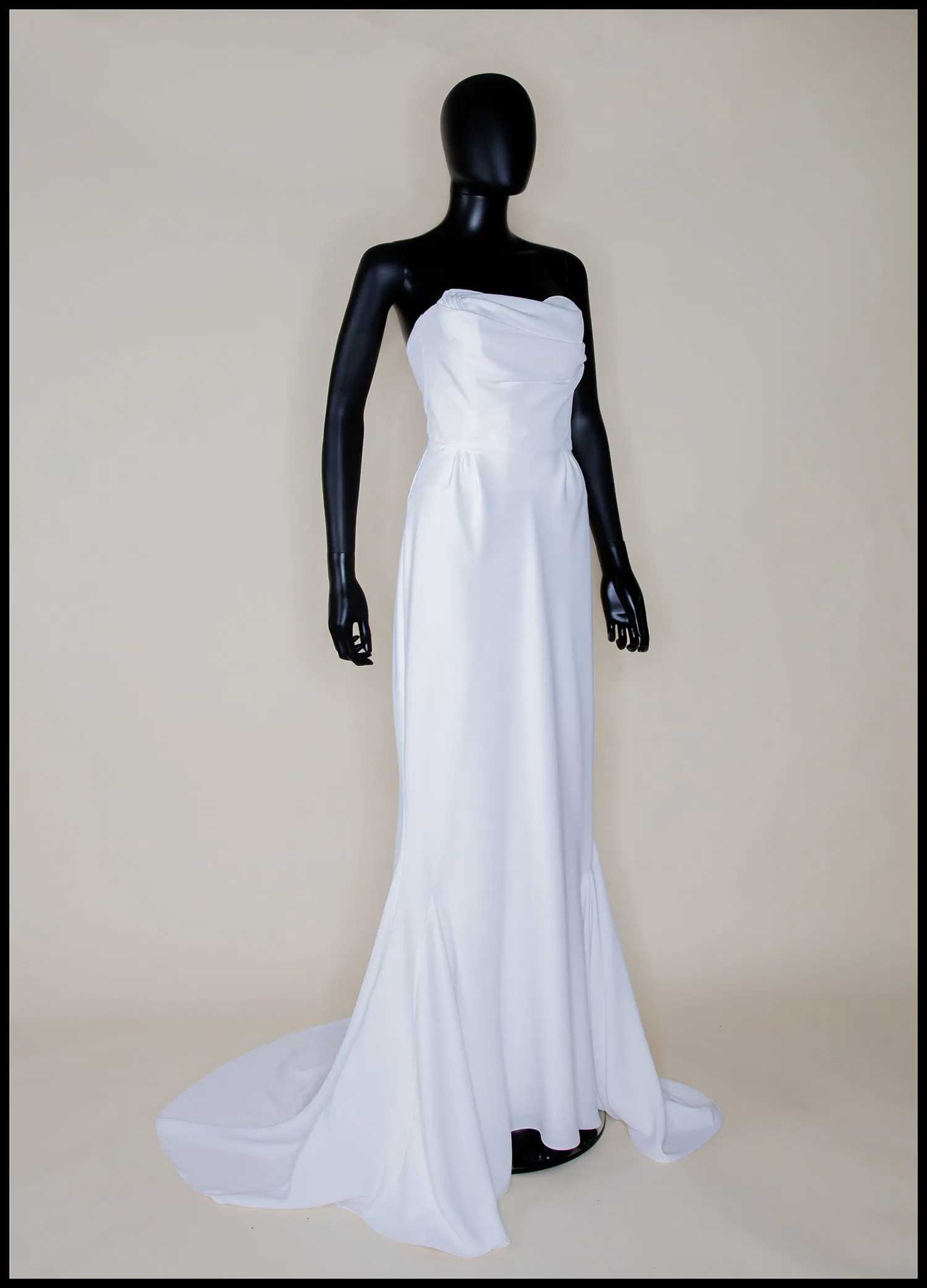 The Bride - Ivory Crepe Old Hollywood Dress and Cape- S