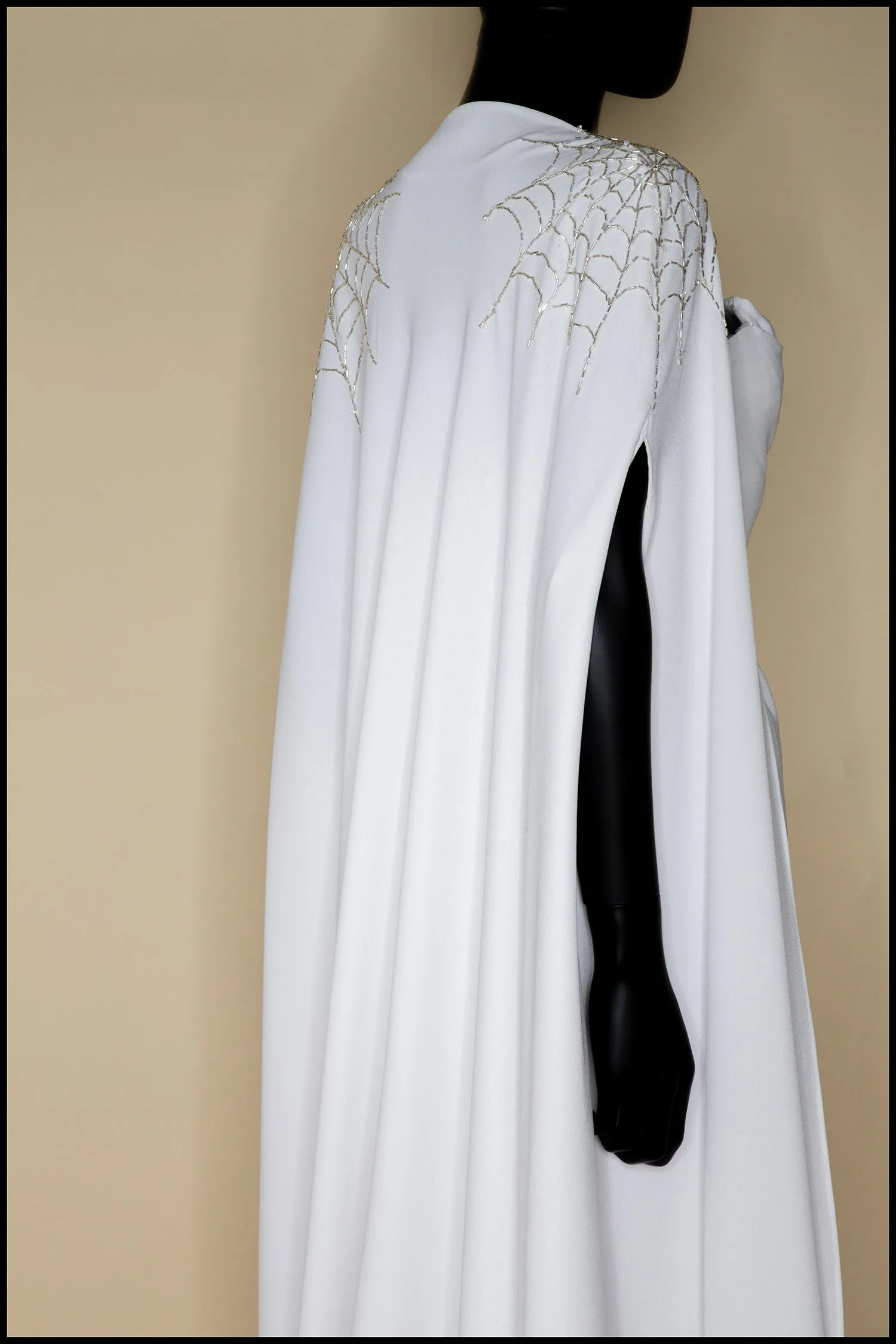 The Bride - Ivory Crepe Old Hollywood Dress and Cape- S