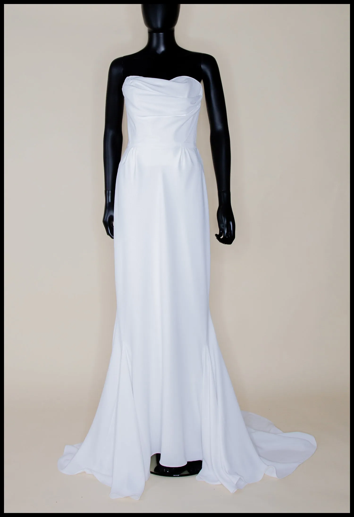 The Bride - Ivory Crepe Old Hollywood Dress and Cape- S