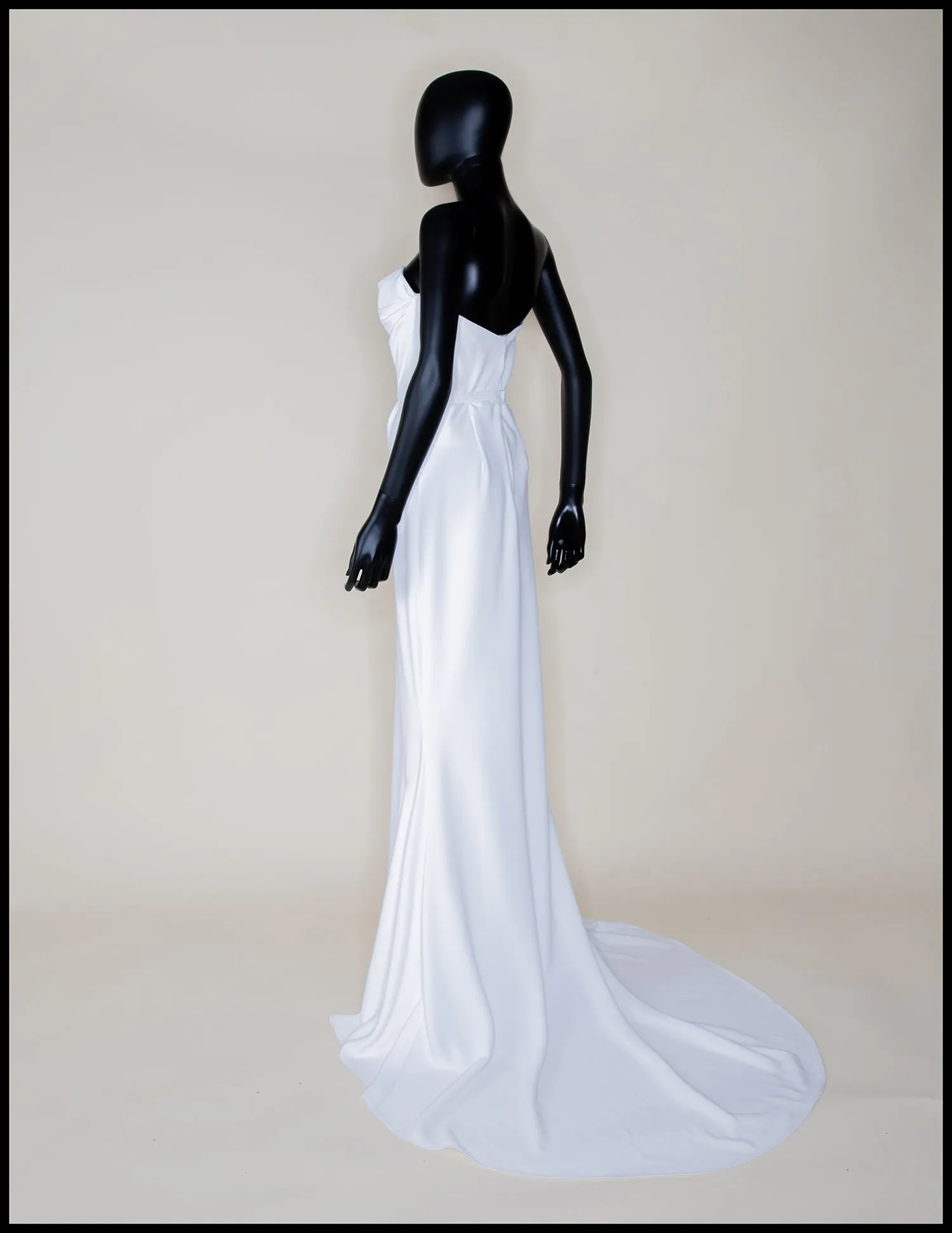 The Bride - Ivory Crepe Old Hollywood Dress and Cape- S