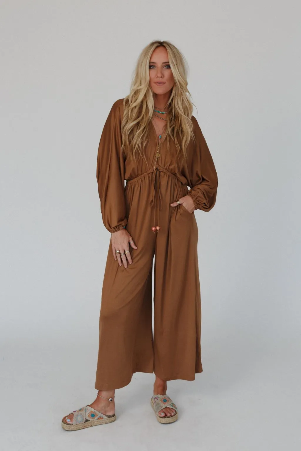 The Nest Roaming Dream Jumpsuit - Chestnut