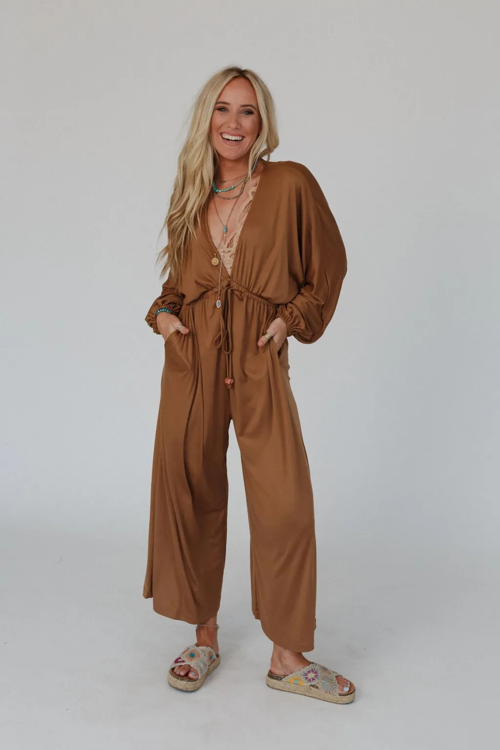 The Nest Roaming Dream Jumpsuit - Chestnut