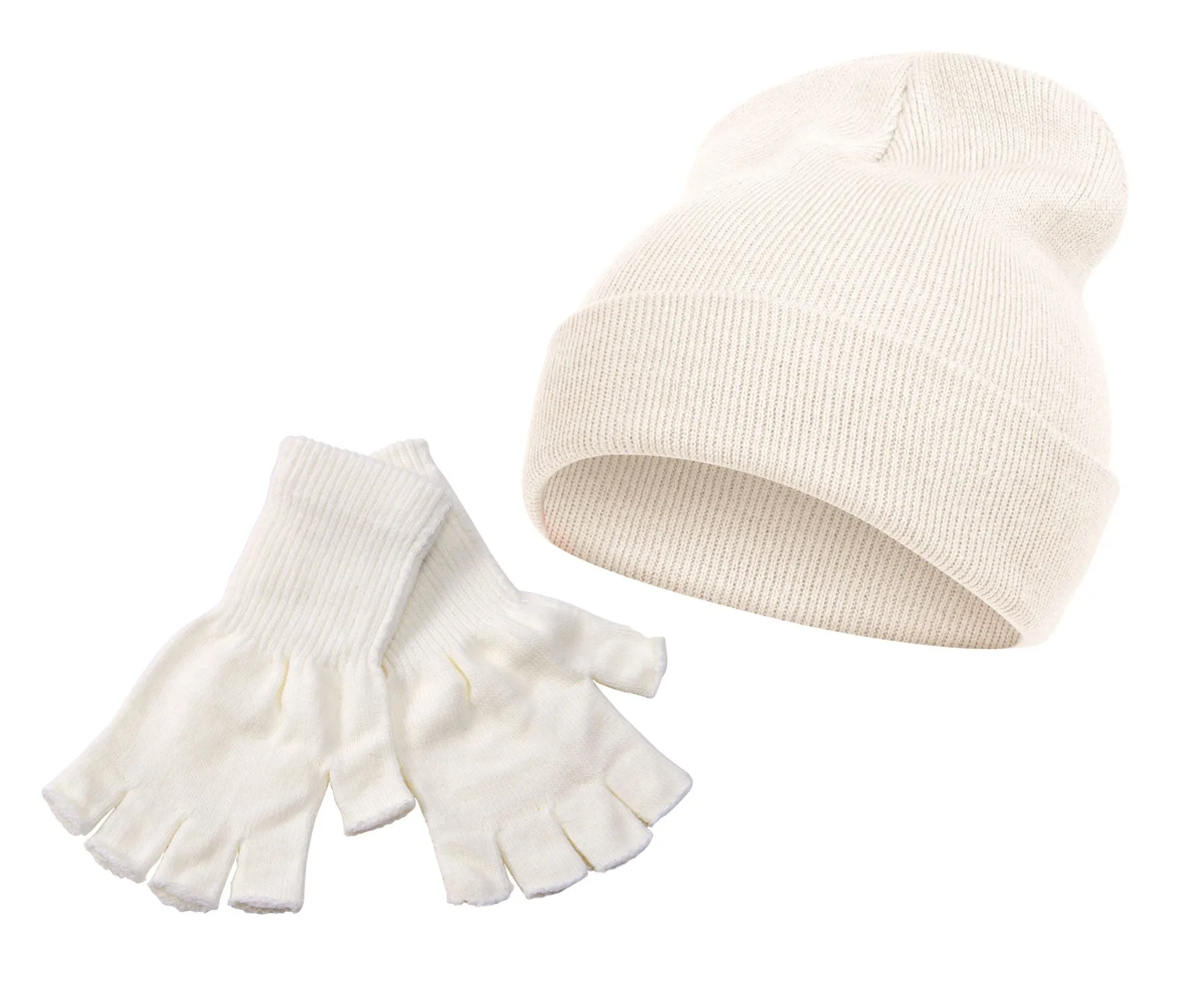 TopHeadwear Long Beanie and Fingerless Glove Combo Set