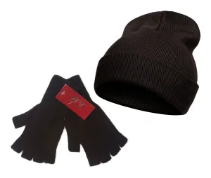 TopHeadwear Long Beanie and Fingerless Glove Combo Set