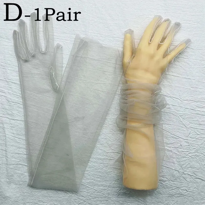 Trendy Transparent Ultra Thin Long Dress Gloves