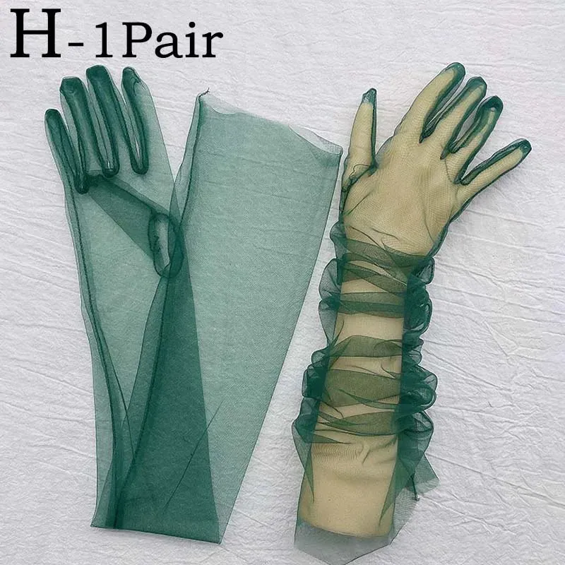 Trendy Transparent Ultra Thin Long Dress Gloves