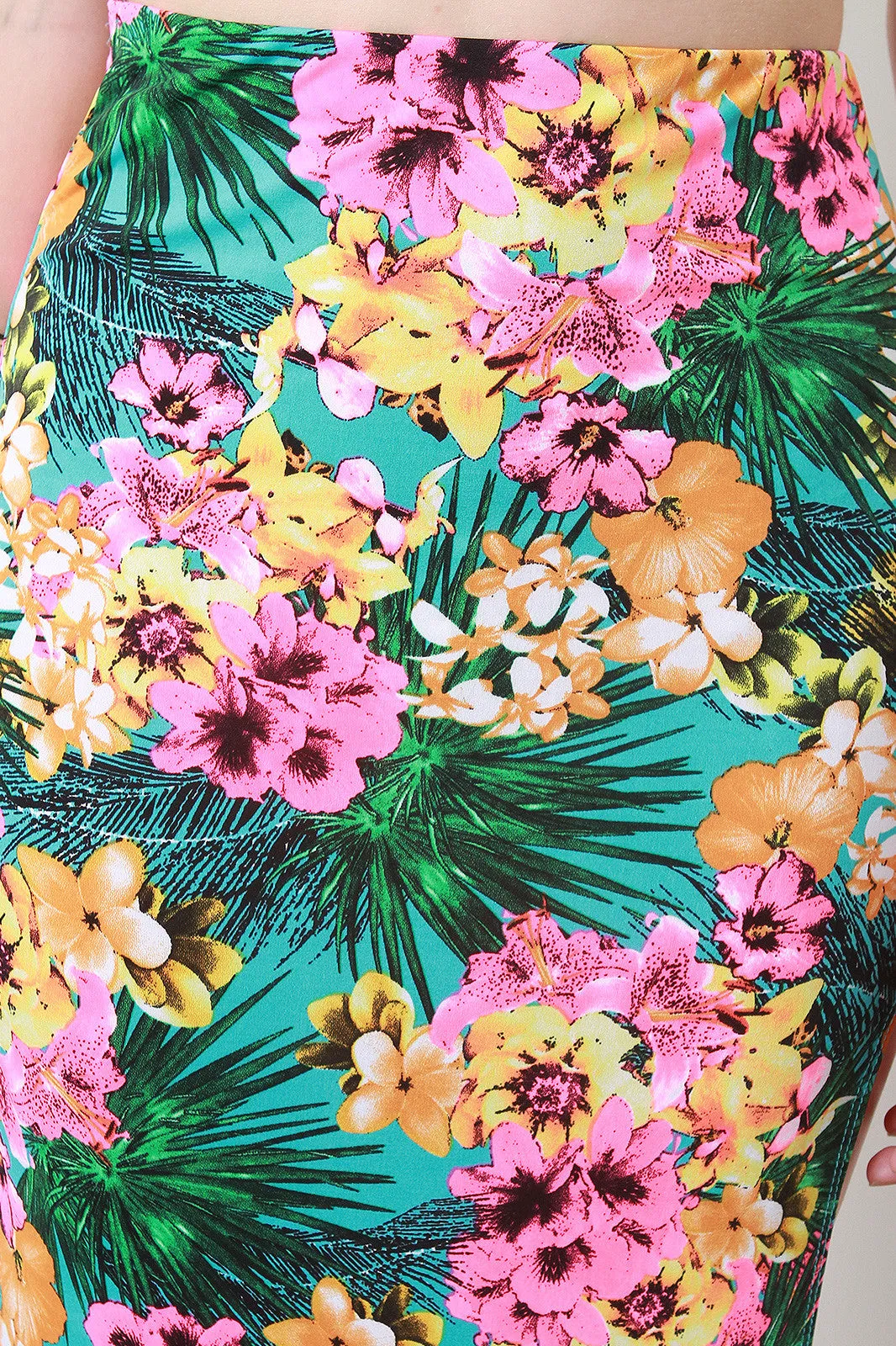 Tropical Floral Two-Piece Maxi Dress