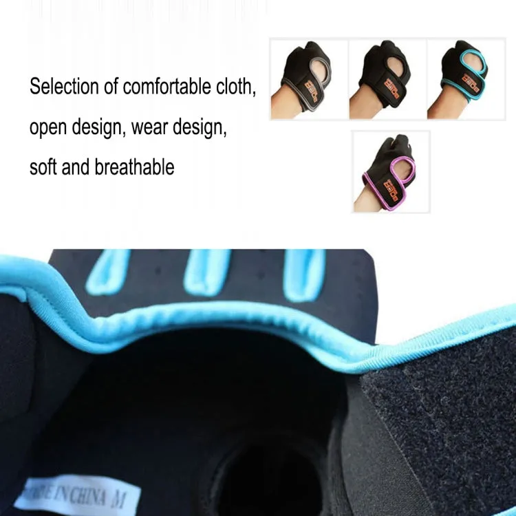 Unisex Half Finger Gloves Outdoors Riding Non-slip Breathable Sports Gloves, Size: S, Plamar: 16*12*3.0cm(Blue)