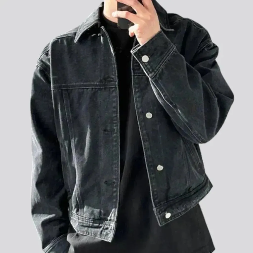 Vintage fashion oversized men's denim jacket