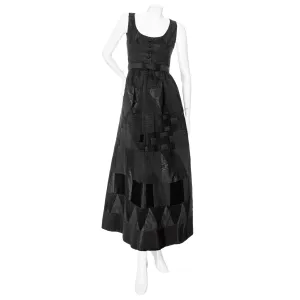 Vintage Haute Couture Black Two-Piece Top and Skirt Set