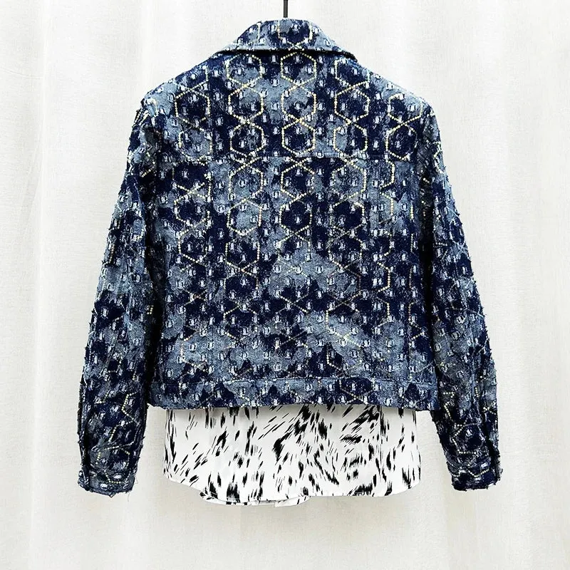 Vintage Sequin Denim Jacket