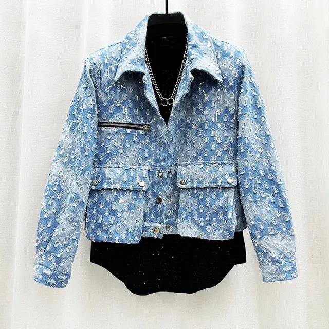 Vintage Sequin Denim Jacket