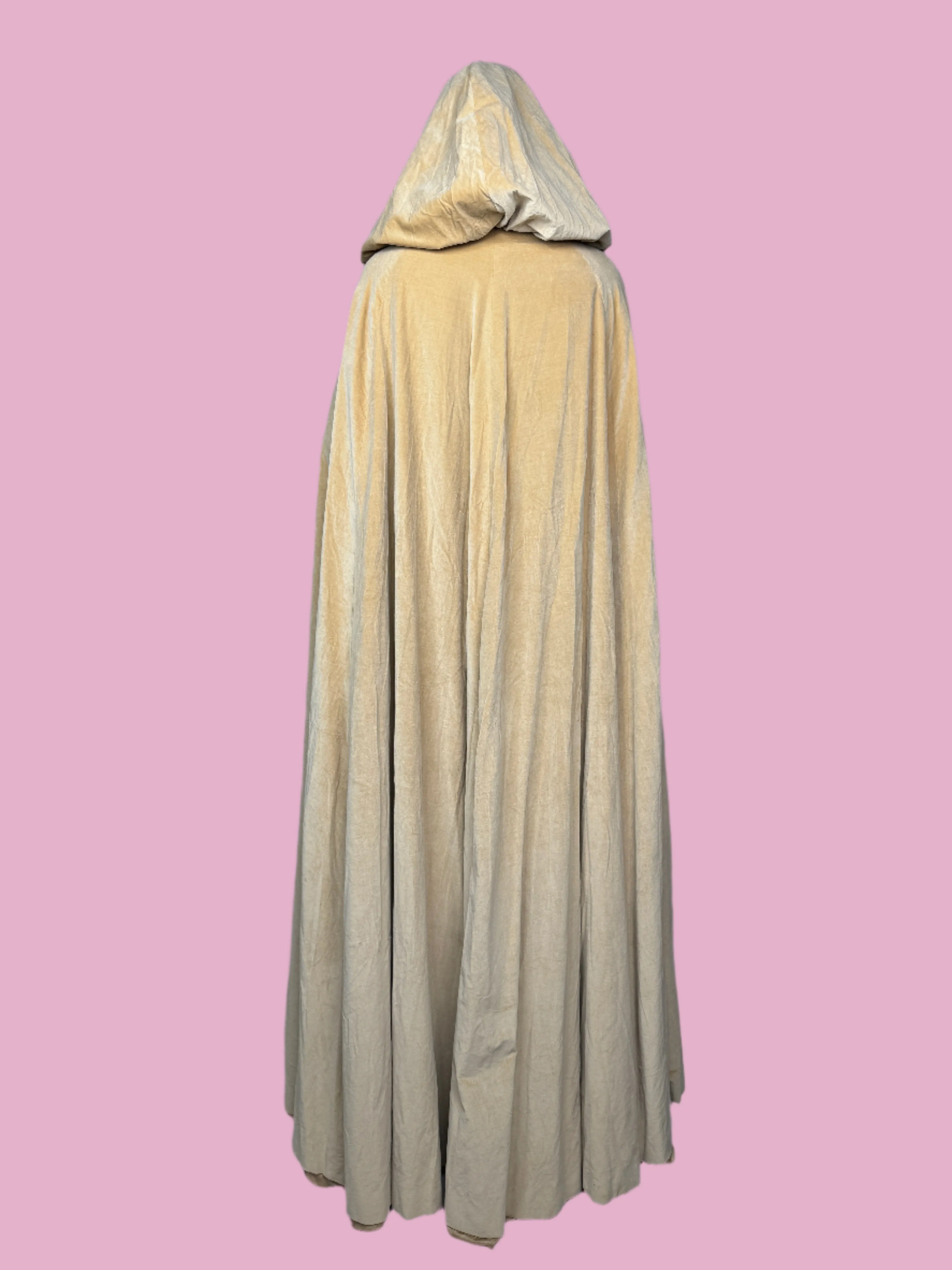 Western Costume Co. Beige Velvet Cape 1970s