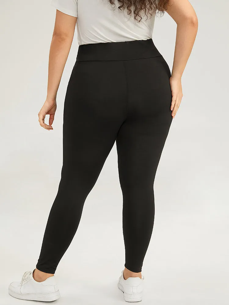 Wideband Waist Lace Panel Leggings