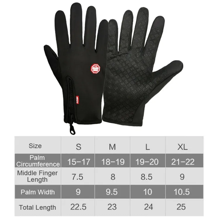 Winter Outdoor Riding Sports Waterproof Touch Screen Glove, Size: M(H041 Blue)