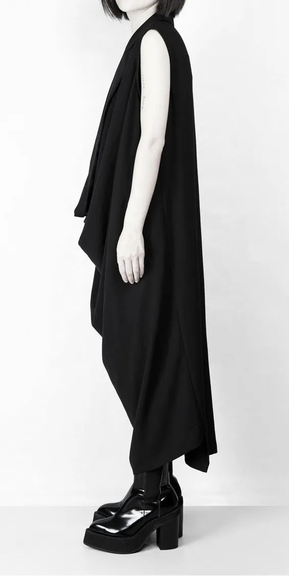 Women Oversize Long Crepe Todd T-shirt Vest Loose Dress