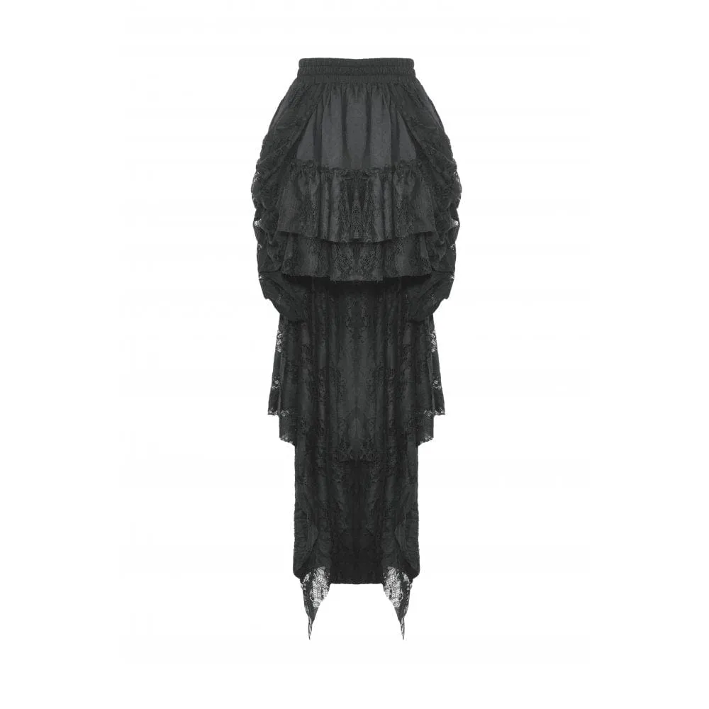 Women's Gothic Layered Unedged High-low Skirt