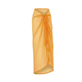 WRAP SKIRT 100% SILK CHIFFON PAPAYA 519